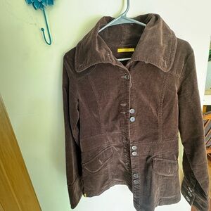 Lole y2k Brown Corduroy Jacket with Button Front